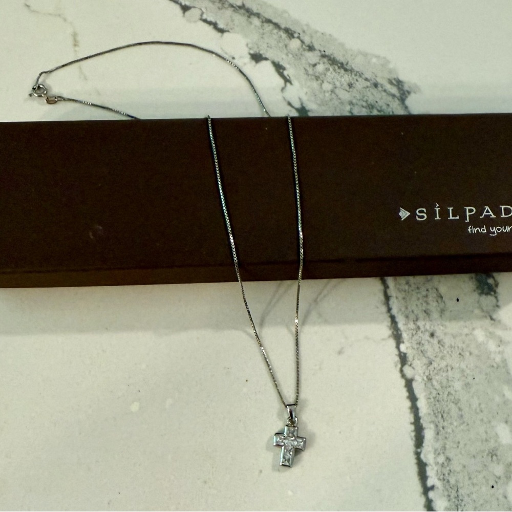 Silpada Silver Cross Pendant Necklace